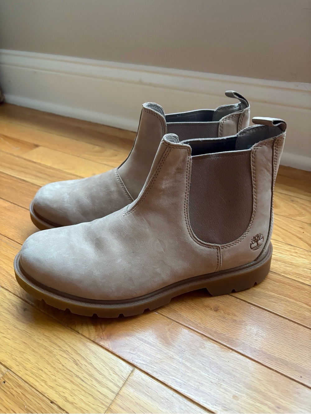 Timberland Taupe Leather Chelsea Boots